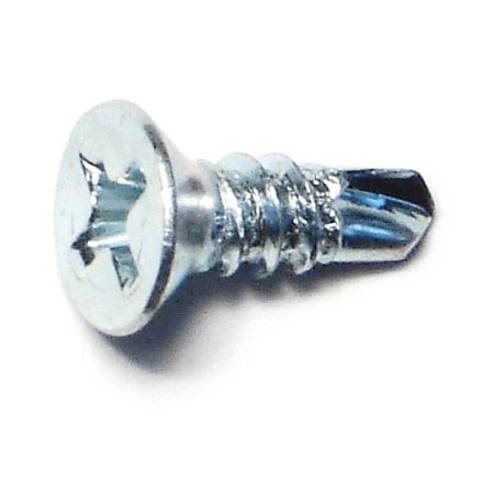 Midwest Fastener Self-Drilling Screw, #8 x 1/2 in, Zinc Plated Steel Flat Head Phillips Drive, 100 PK 50894